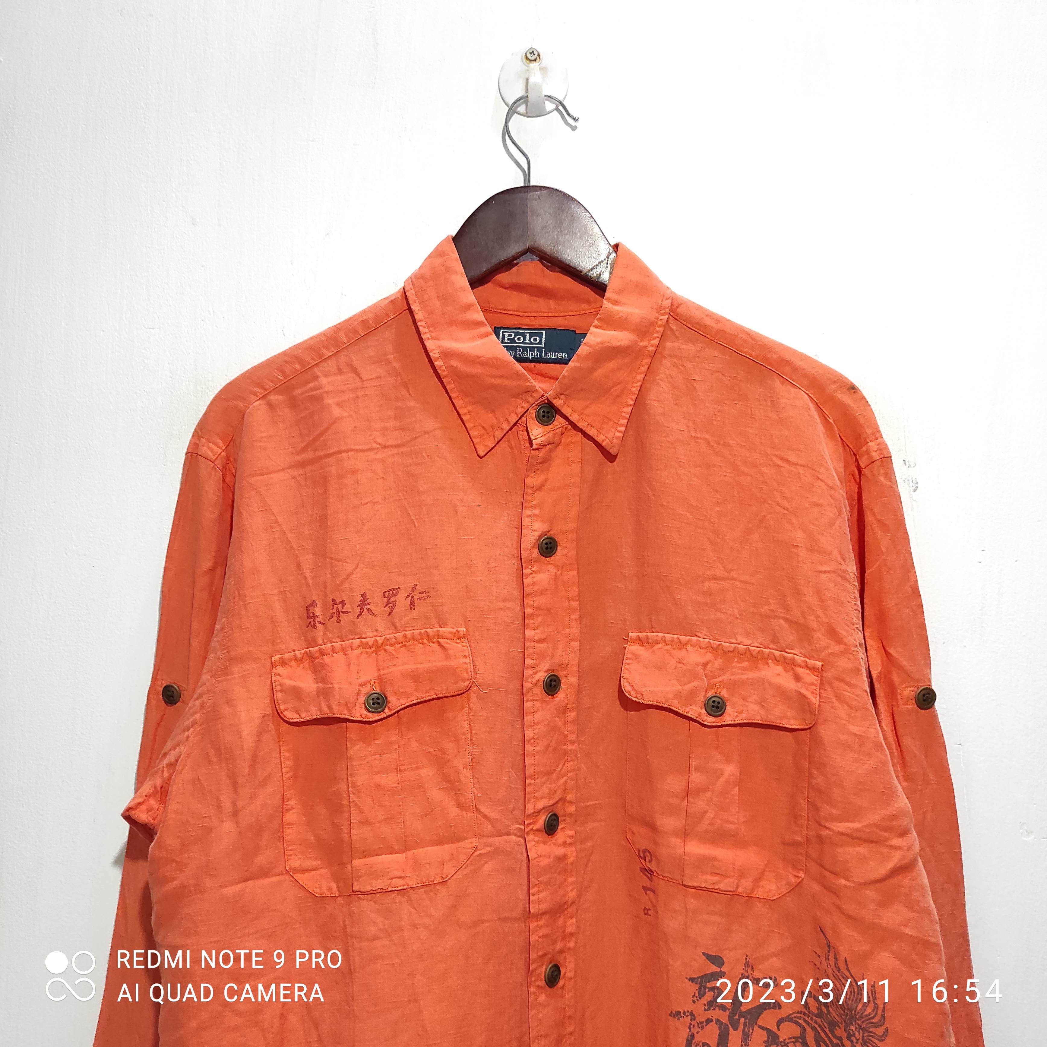 Polo Ralph Lauren Polo Ralph Lauren Linen Silk Dragon Asian Graphics Shirt Size US L / EU 52-54 / 3 - 3 Thumbnail