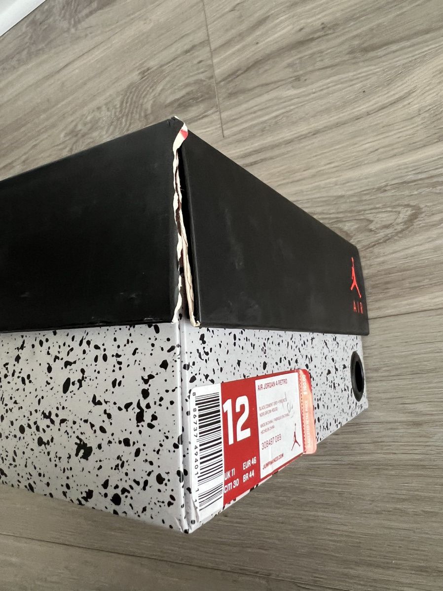 Jordan Brand Jordan 4 Retro Black Cement Rare (2012) Size US 12 / EU 45 - 11 Thumbnail