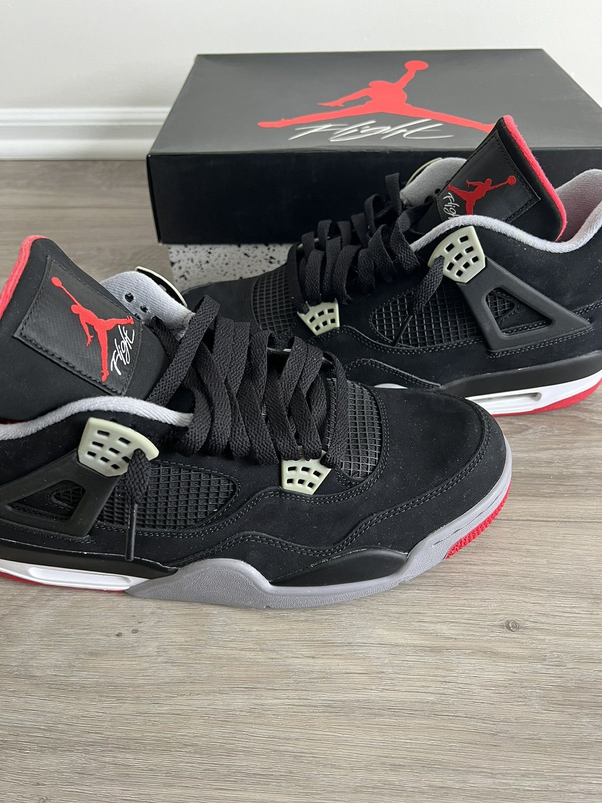 Jordan Brand Jordan 4 Retro Black Cement Rare (2012) Size US 12 / EU 45 - 5 Thumbnail