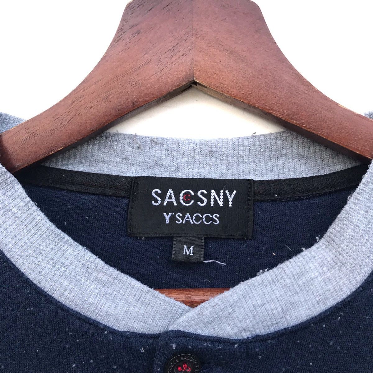 Yohji Yamamoto Vintage Sacsny Y’Saccs Half Button Sweatshirt Size US M / EU 48-50 / 2 - 6 Thumbnail