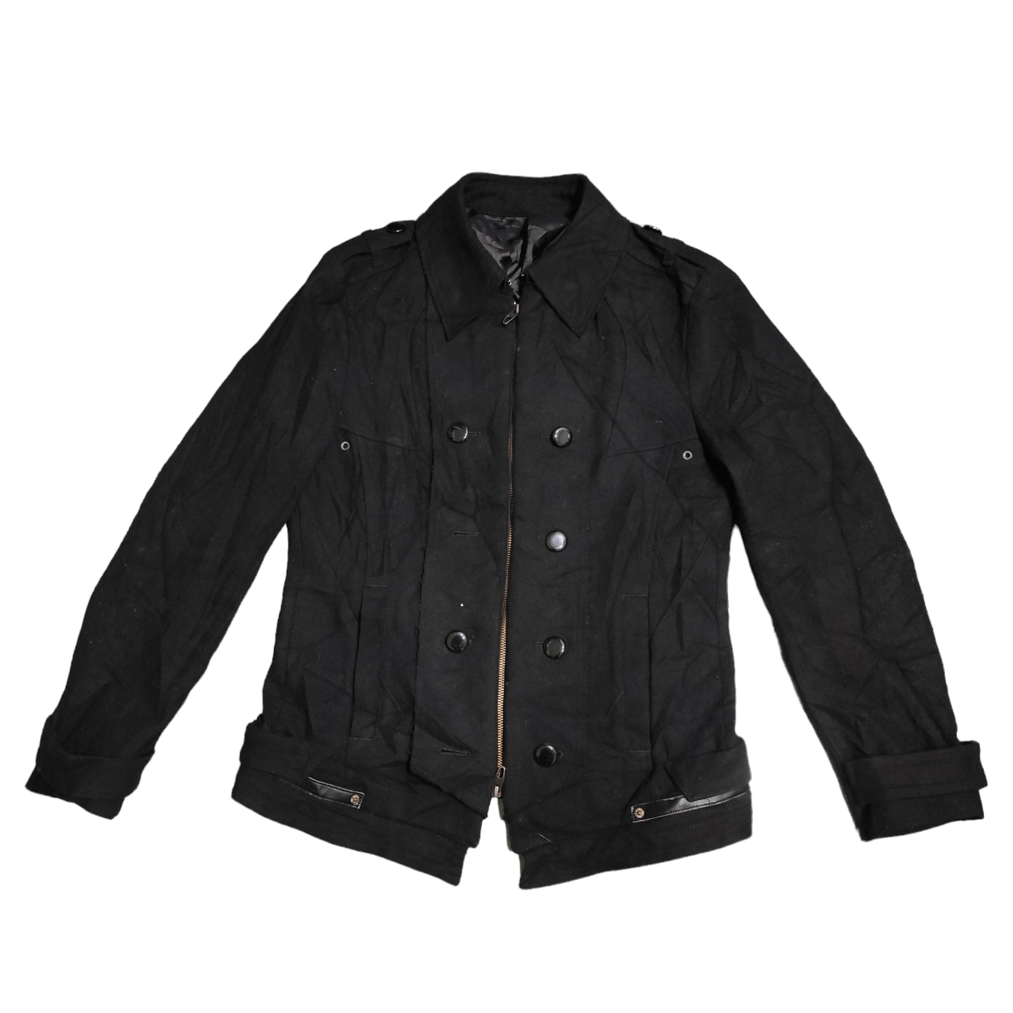 PPFM PPFM Wool Jacket Zipper Button Punk Style Jacket Size US M / EU 48-50 / 2 - 1 Thumbnail