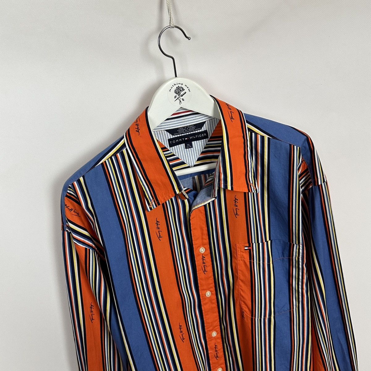 Tommy Hilfiger Vintage 90s Tommy Hilfiger Monogram striped shirt Taiwan Size US XL / EU 56 / 4 - 4 Thumbnail
