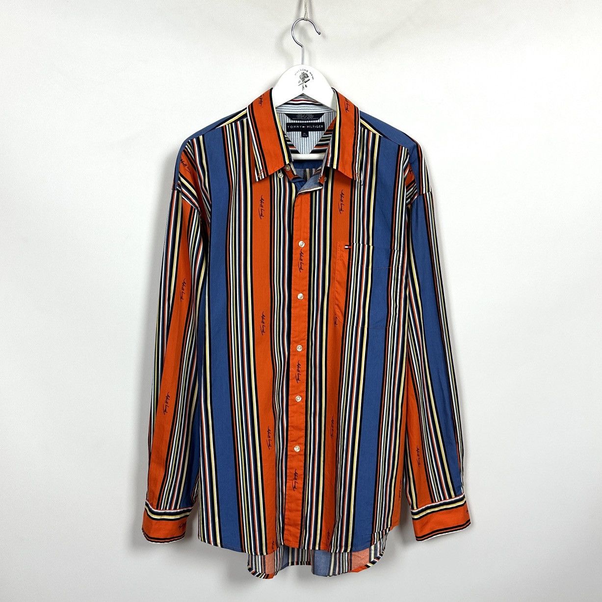 Tommy Hilfiger Vintage 90s Tommy Hilfiger Monogram striped shirt Taiwan Size US XL / EU 56 / 4 - 1 Thumbnail