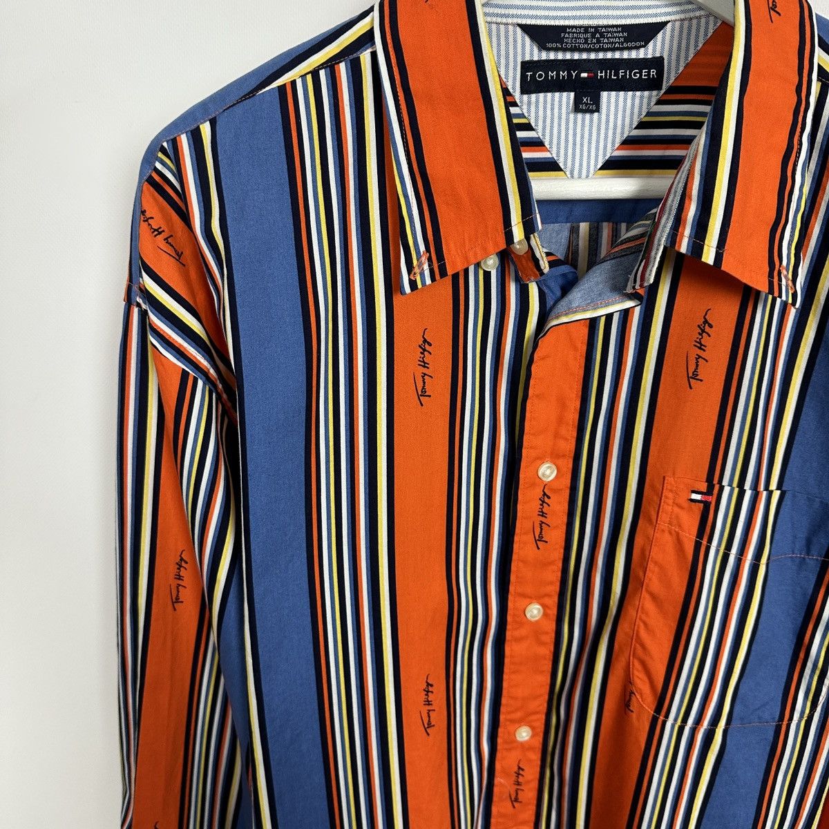 Tommy Hilfiger Vintage 90s Tommy Hilfiger Monogram striped shirt Taiwan Size US XL / EU 56 / 4 - 5 Thumbnail