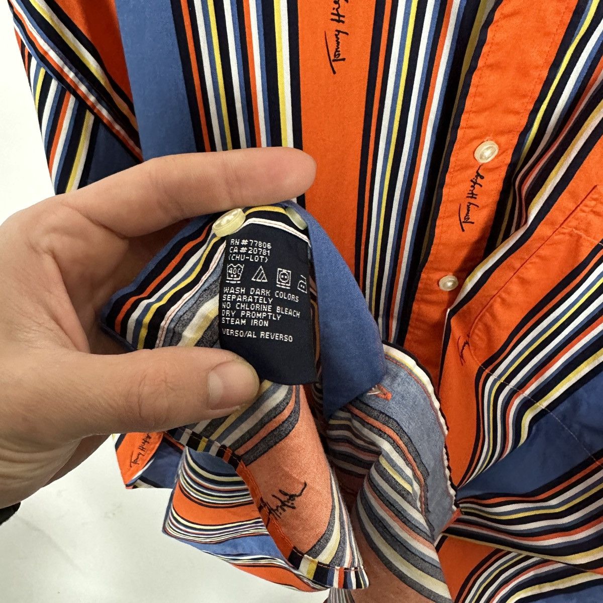 Tommy Hilfiger Vintage 90s Tommy Hilfiger Monogram striped shirt Taiwan Size US XL / EU 56 / 4 - 6 Thumbnail