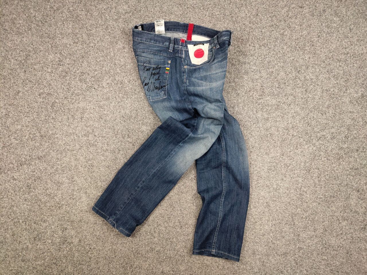 Moschino Love Moschino Italy Designer Japan Logo Faded Denim Jeans Size US 34 / EU 50 - 15 Thumbnail