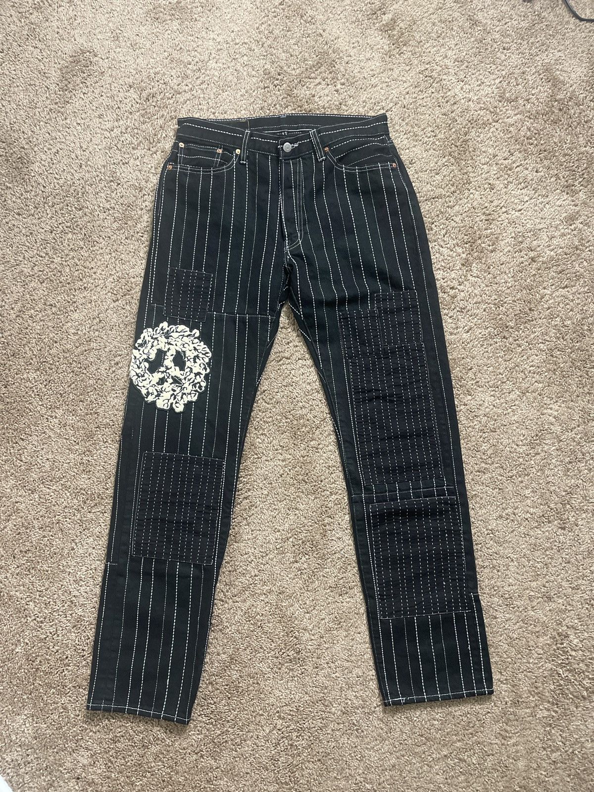 DENIM TEARS Denim Tears Peace Patchwork 501 | Grailed