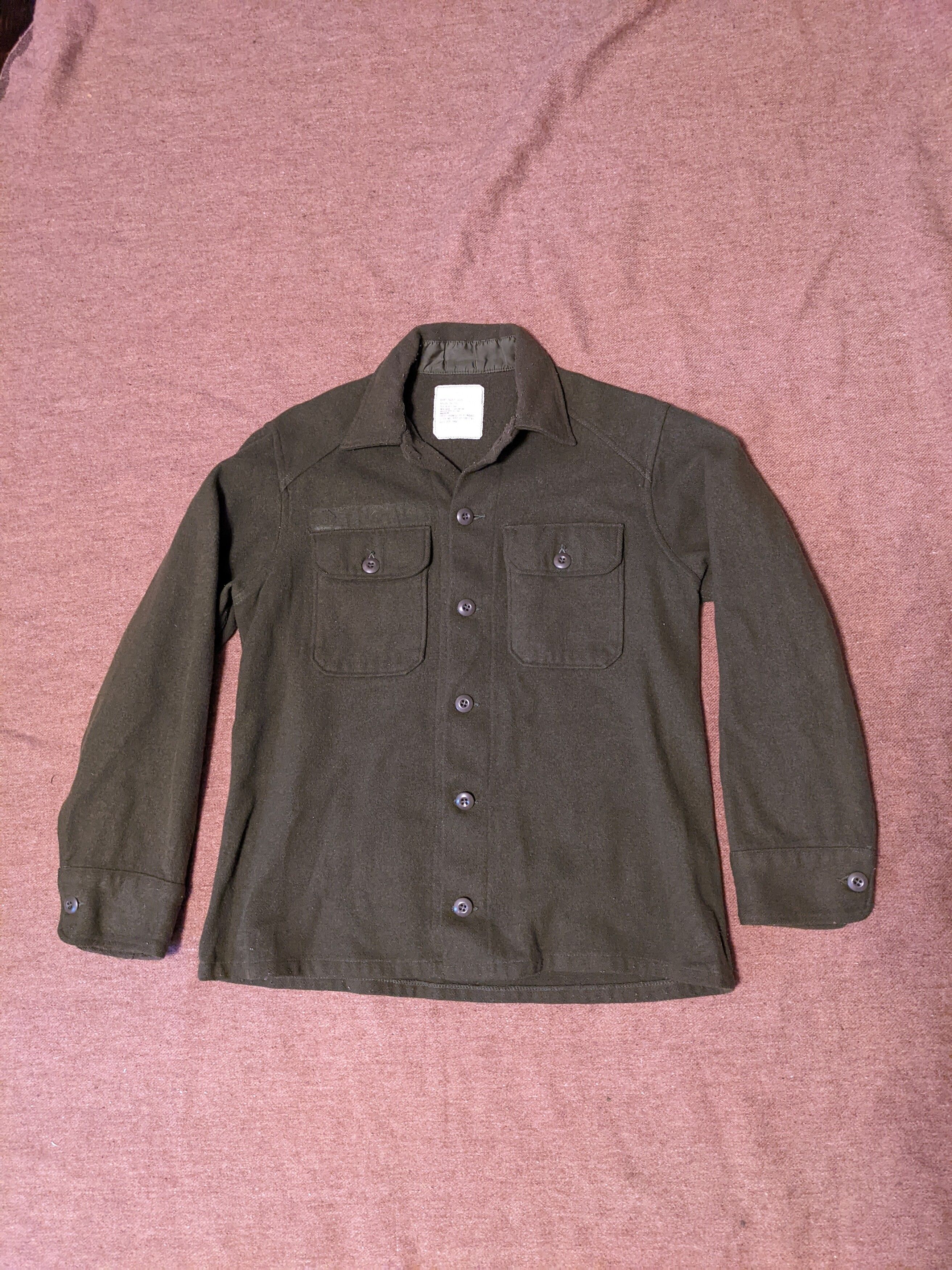 Military VINTAGE 1950's US Military Men's Wool Blend Field Shirt Size US M / EU 48-50 / 2 - 1 Preview
