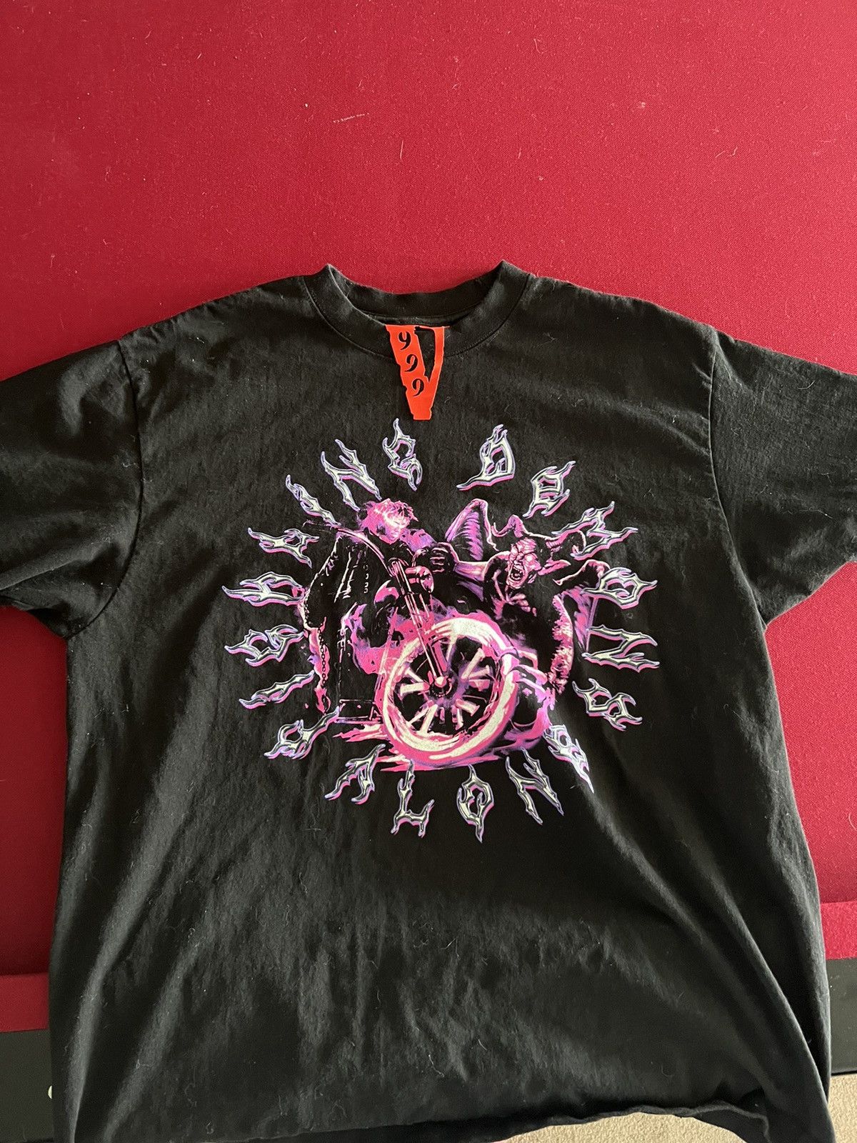 image of 999 Club x Vlone Juice Wrld Fighting Demons Shirt in Black, Men's (Size XL)