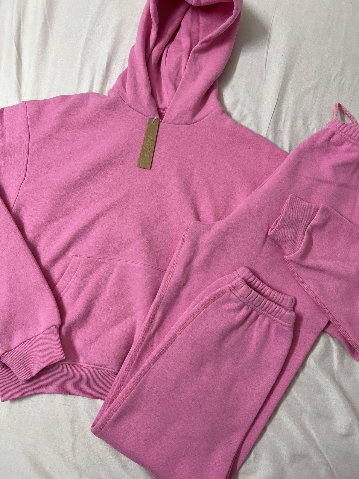 Skims pink bubblegum cotton fleece shops pullover hoodie