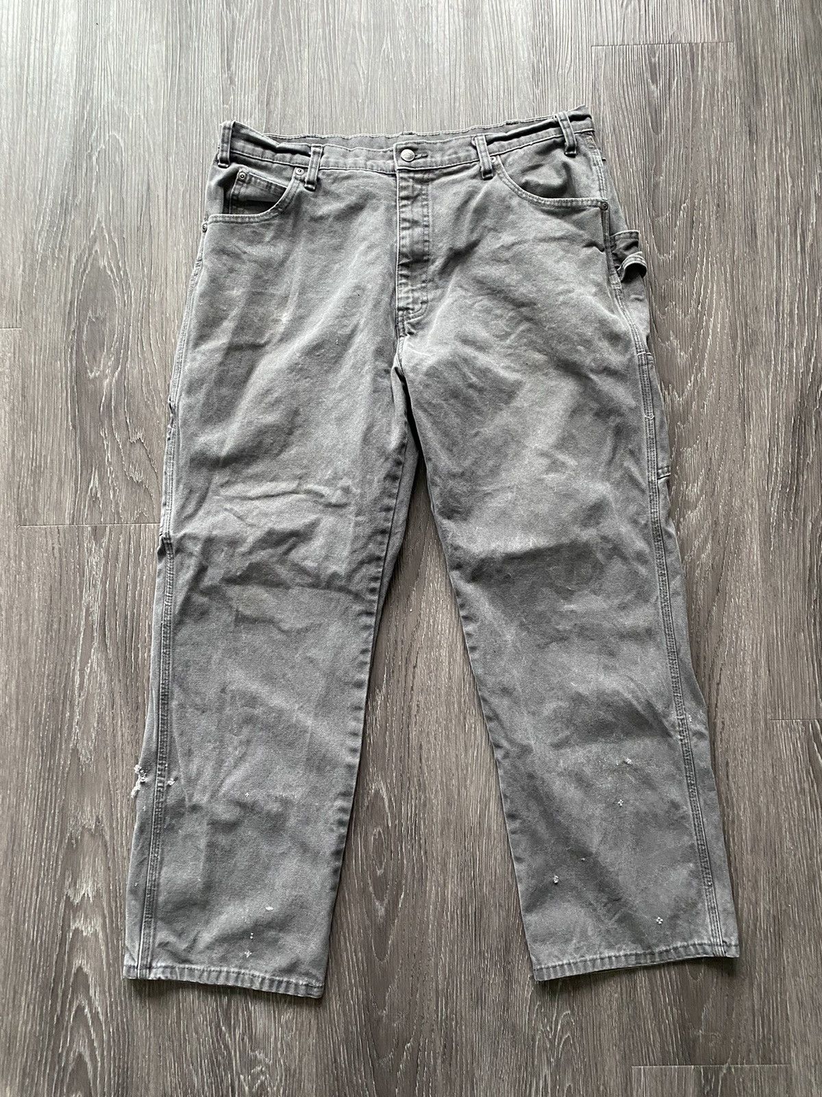Dickies Dickies Grey Baggy Carpenter Pants Distressed Jeans Denim Size US 35 - 6 Thumbnail