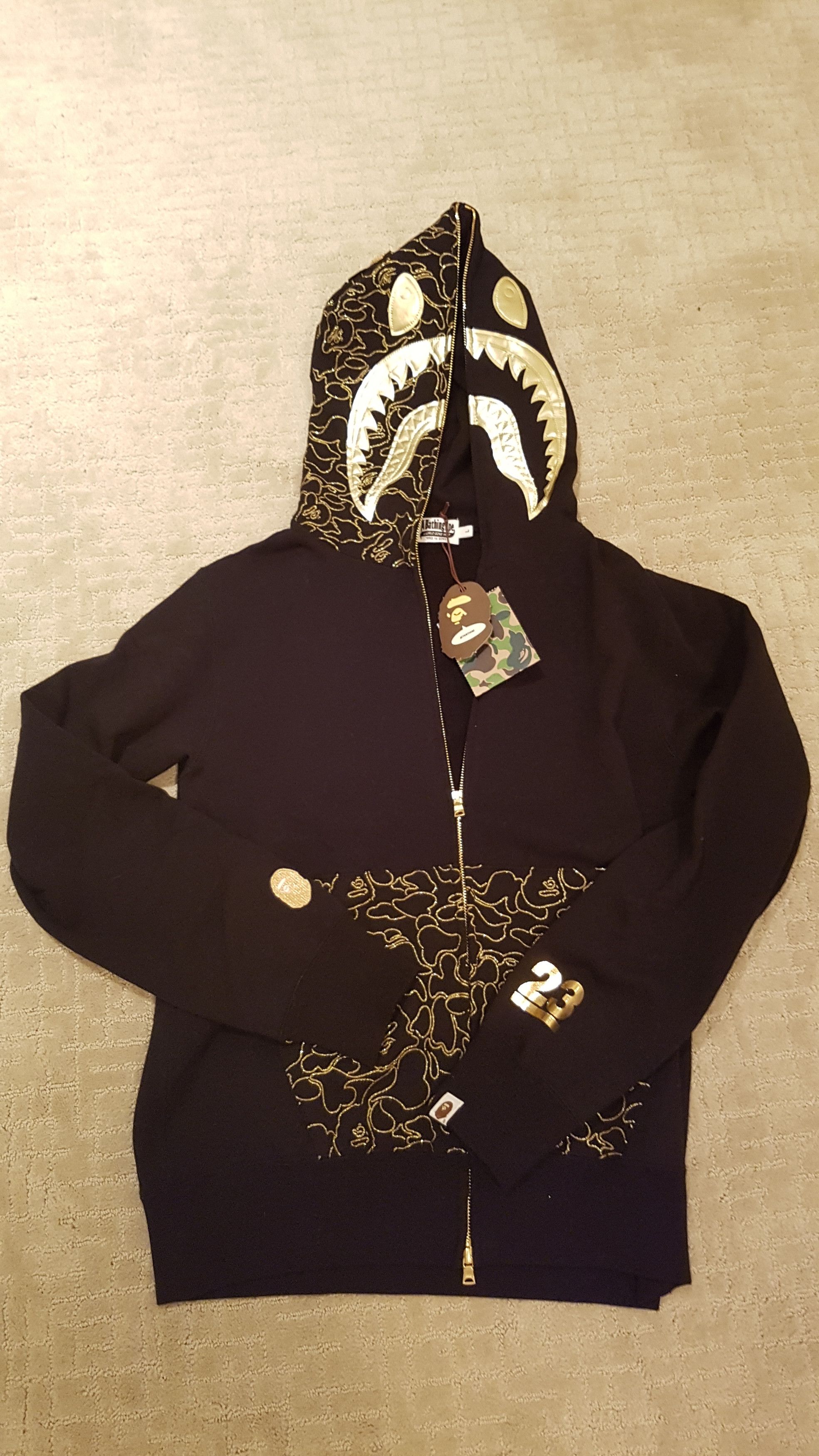 Black and gold online bape jacket