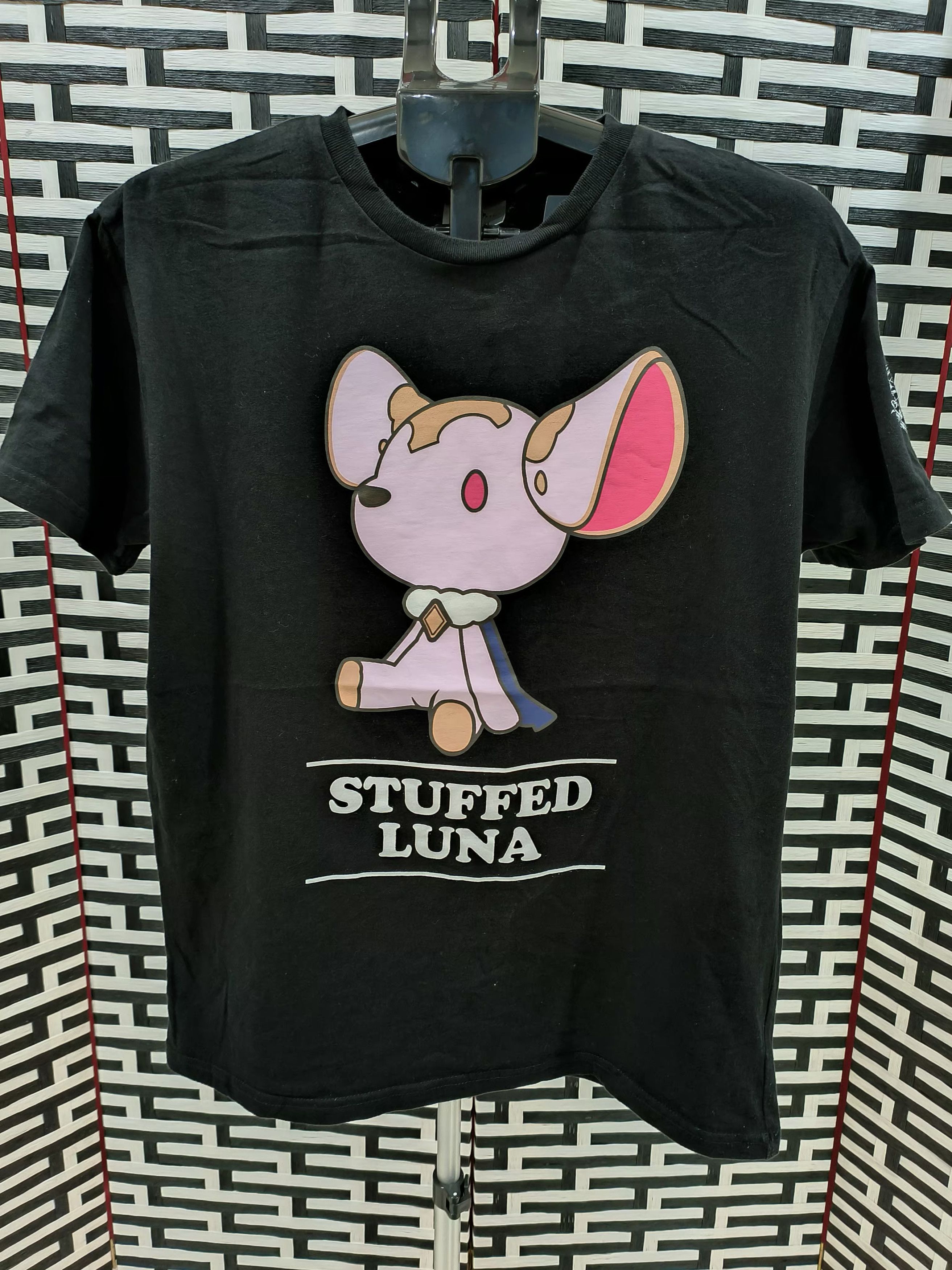 image of Anima x The Game Stuffed Luna Shadow Verse Tee in Black, Men's (Size Large)