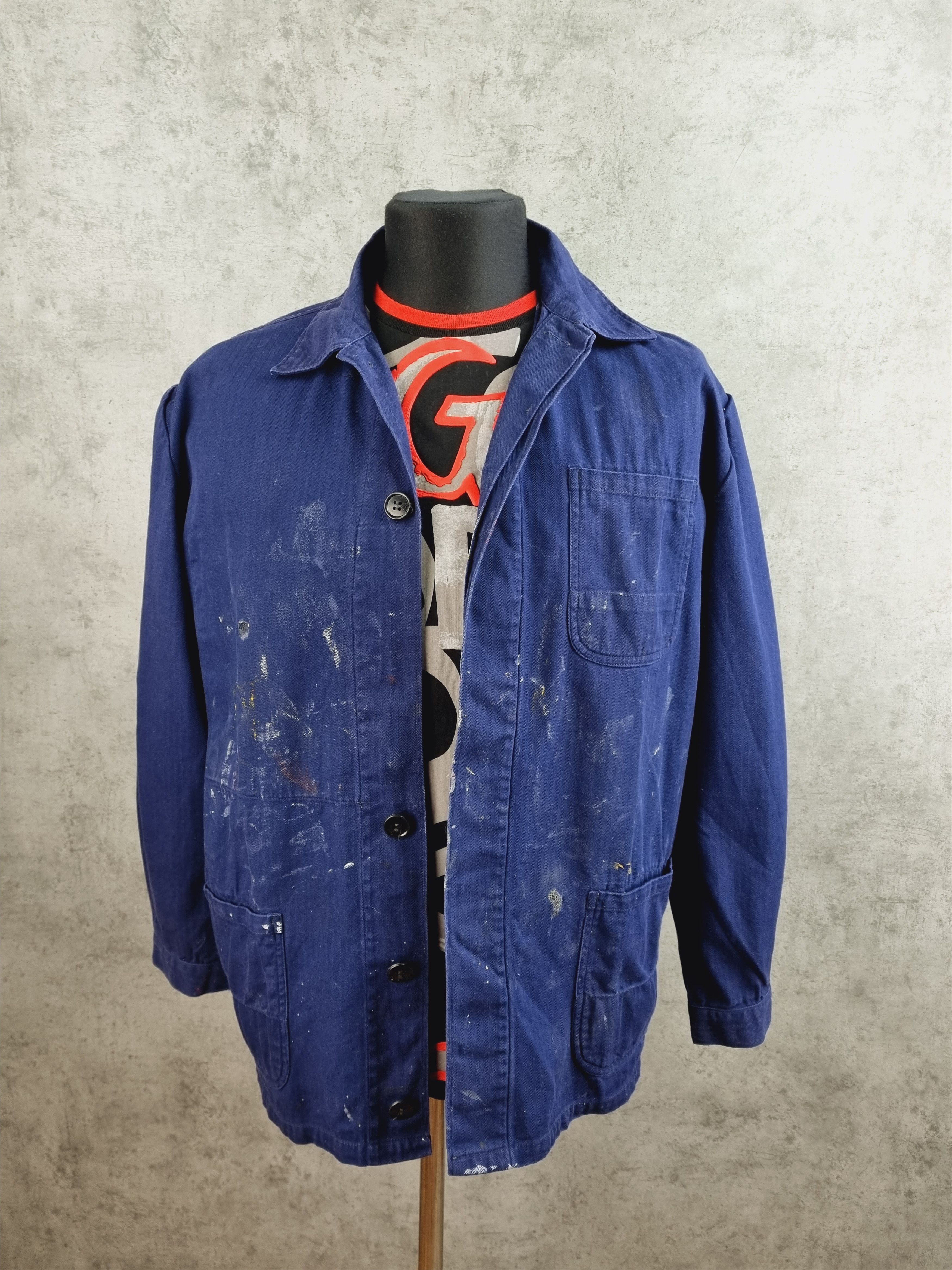 Vintage 90s Unique Painter Worker Jacket Size US L / EU 52-54 / 3 - 1 Thumbnail