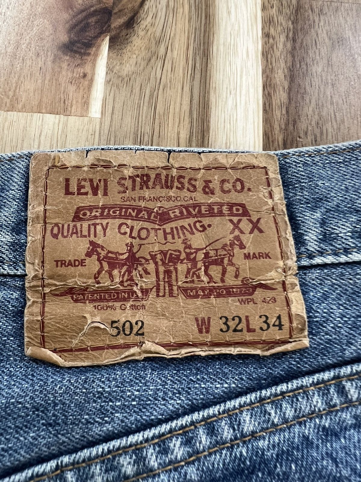 Levi's Levis 502 Big E Selvedge Button J22 Denim Jeans Size US 31 - 8 Thumbnail