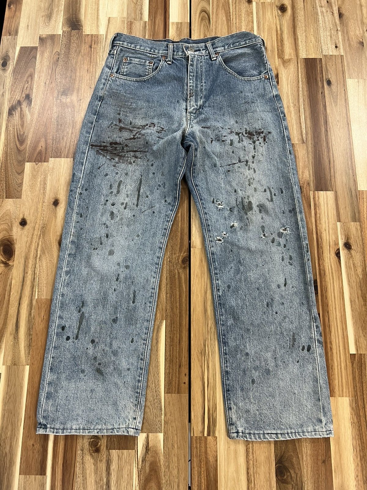 Levi's Levis 502 Big E Selvedge Button J22 Denim Jeans Size US 31 - 1 Thumbnail