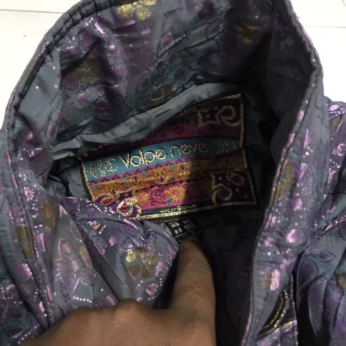 Goldwin × Japanese Brand × Vintage Vintage Ski Jumpsuit Floral Goldwin Gold Purple Coverall Size US 28 / EU 44 - 9 Thumbnail