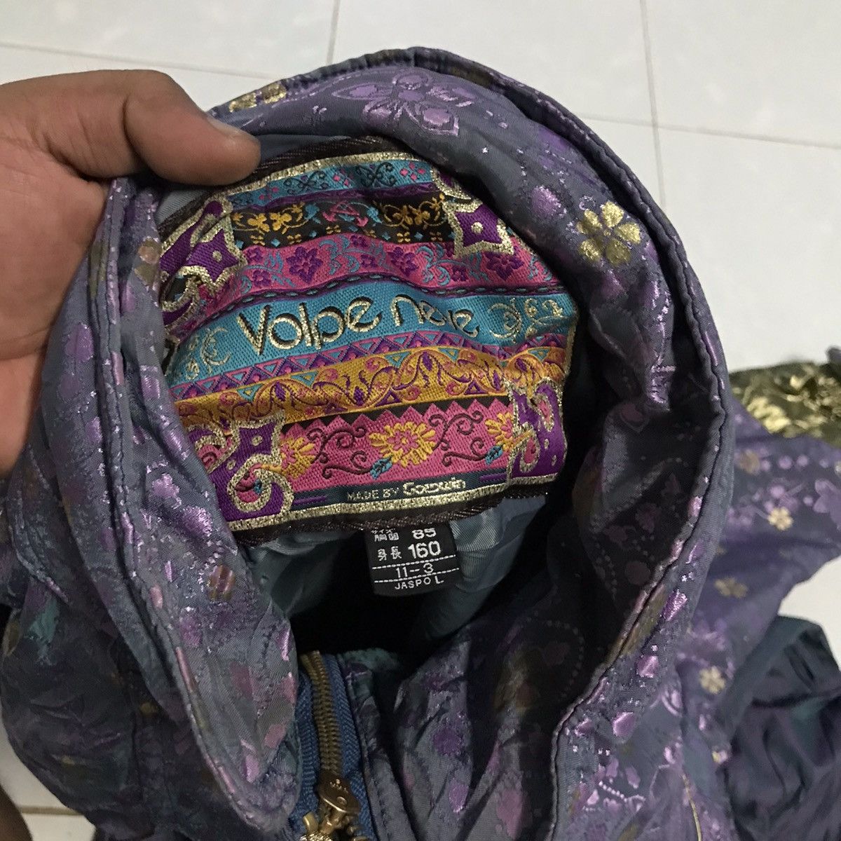 Goldwin × Japanese Brand × Vintage Vintage Ski Jumpsuit Floral Goldwin Gold Purple Coverall Size US 28 / EU 44 - 10 Thumbnail