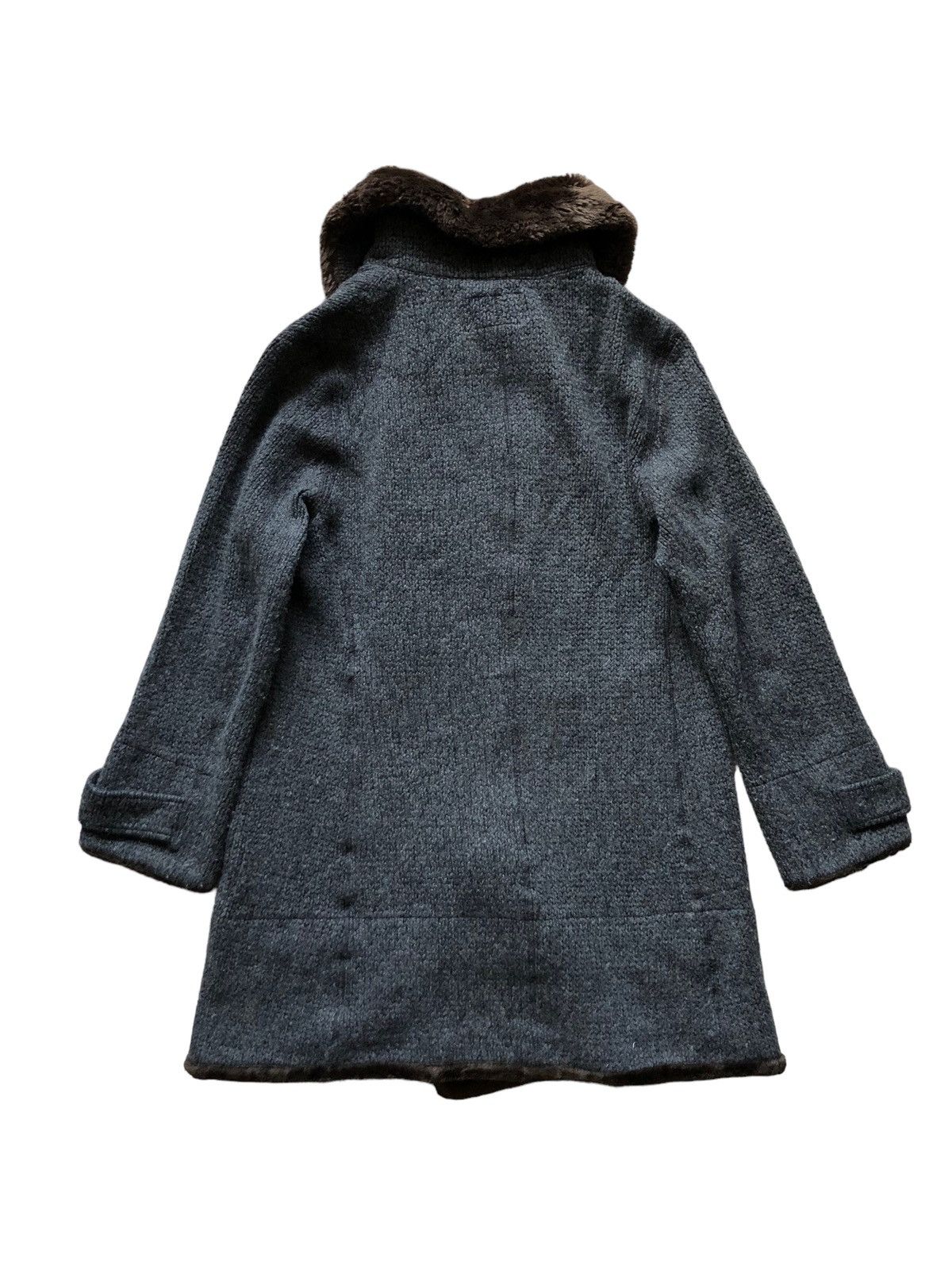 1990s Cabane De Zucca Heavy Knit Fur Collar Jacket