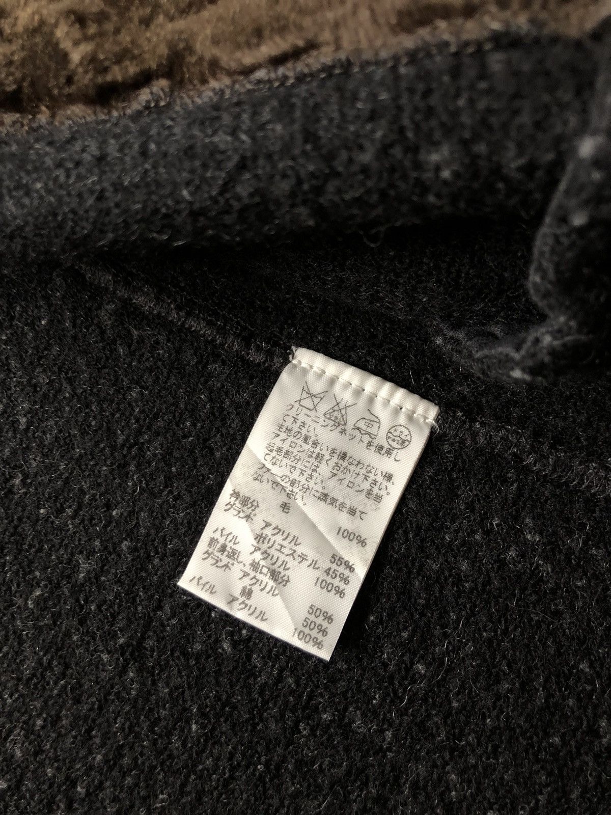 1990s Cabane De Zucca Heavy Knit Fur Collar Jacket