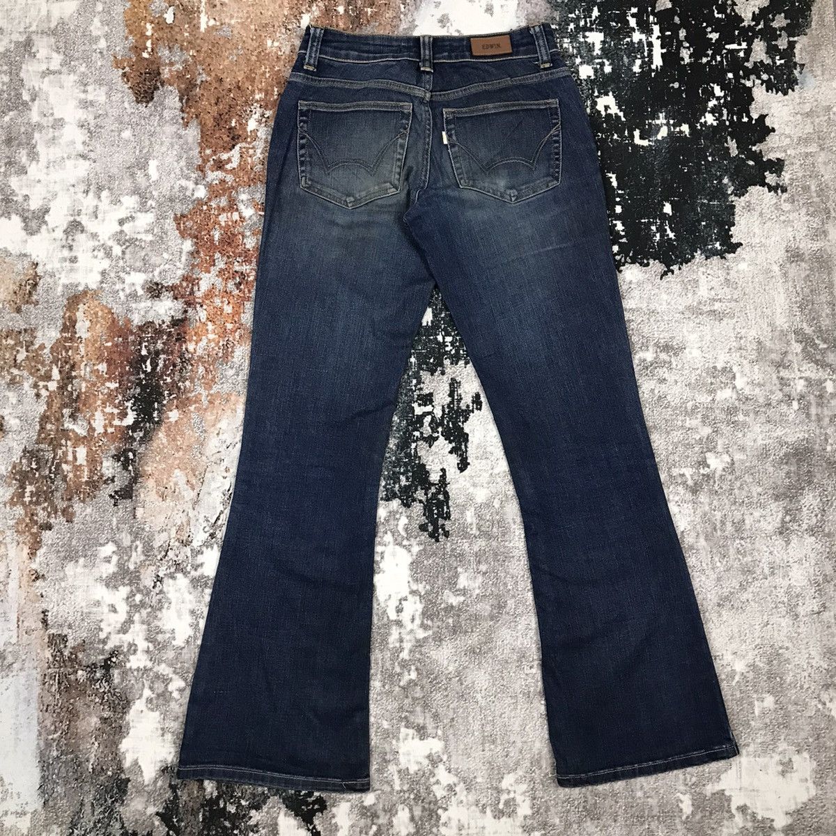Edwin × Japanese Brand × Vintage Vintage Edwin White Tag Dirty Design Flare Jeans Size 29" - 1 Thumbnail
