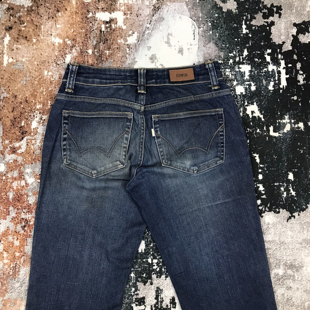 Edwin × Japanese Brand × Vintage Vintage Edwin White Tag Dirty Design Flare Jeans Size 29" - 2 Thumbnail