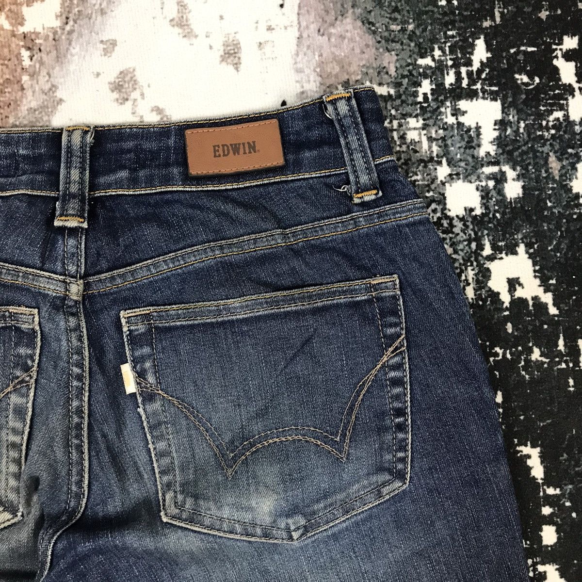 Edwin × Japanese Brand × Vintage Vintage Edwin White Tag Dirty Design Flare Jeans Size 29" - 3 Thumbnail