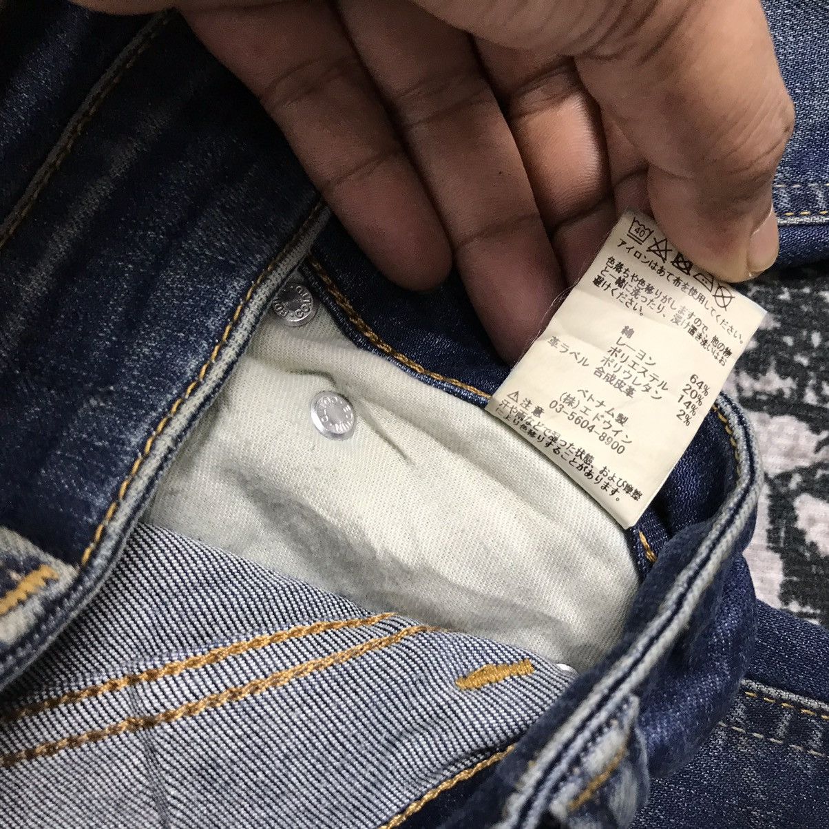 Edwin × Japanese Brand × Vintage Vintage Edwin White Tag Dirty Design Flare Jeans Size 29" - 13 Thumbnail