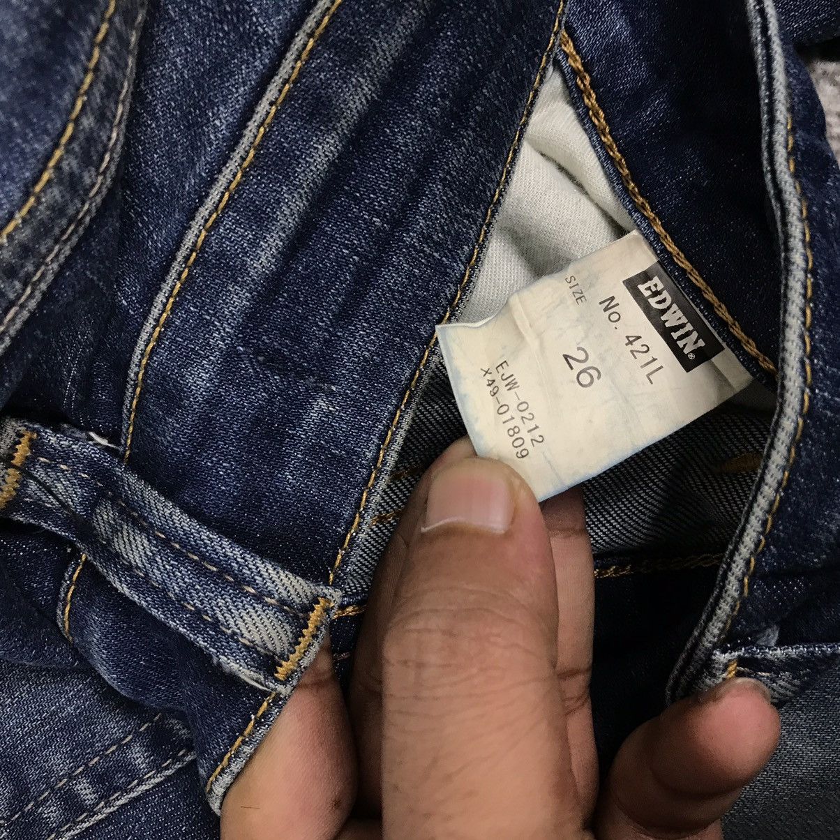 Edwin × Japanese Brand × Vintage Vintage Edwin White Tag Dirty Design Flare Jeans Size 29" - 12 Thumbnail