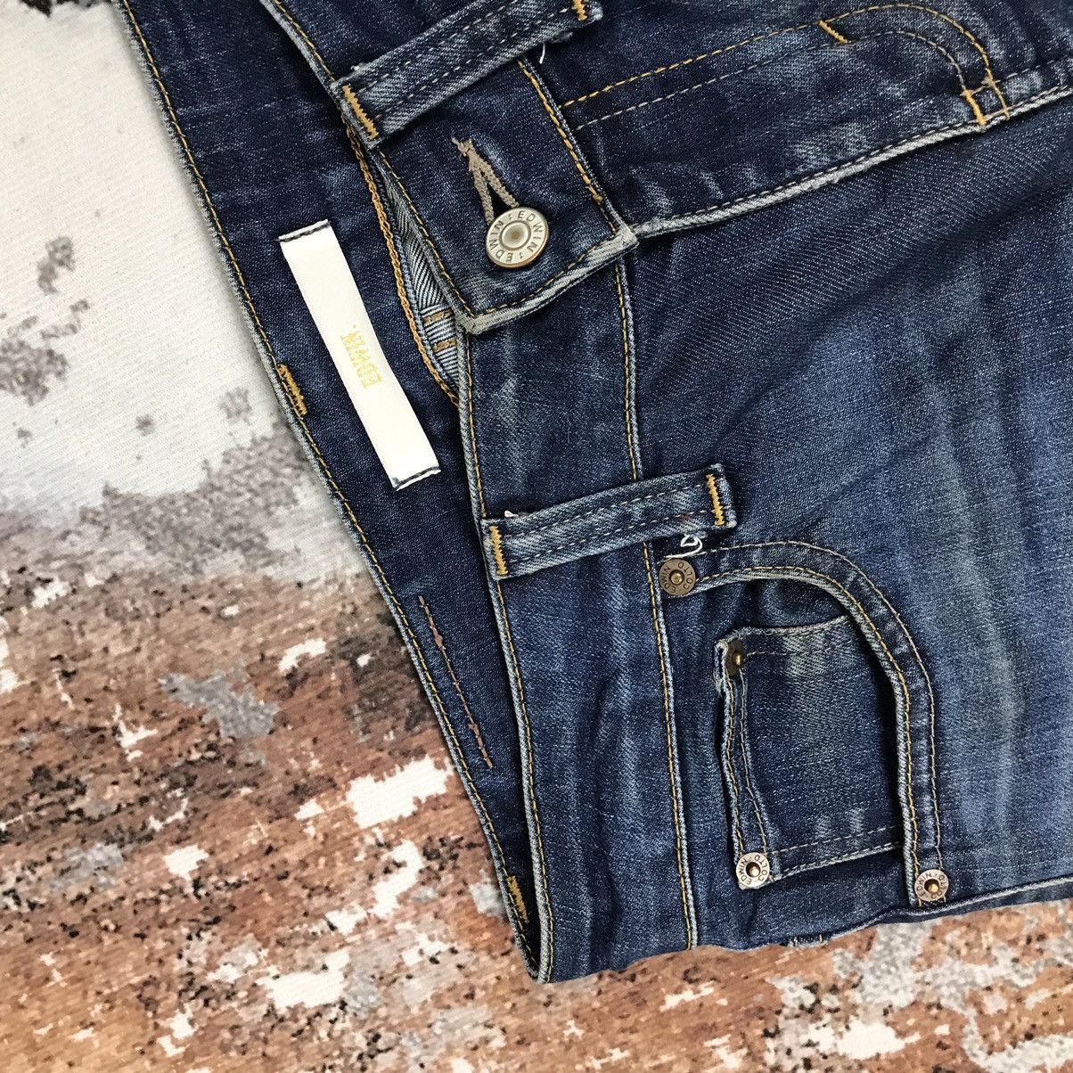 Edwin × Japanese Brand × Vintage Vintage Edwin White Tag Dirty Design Flare Jeans Size 29" - 8 Thumbnail