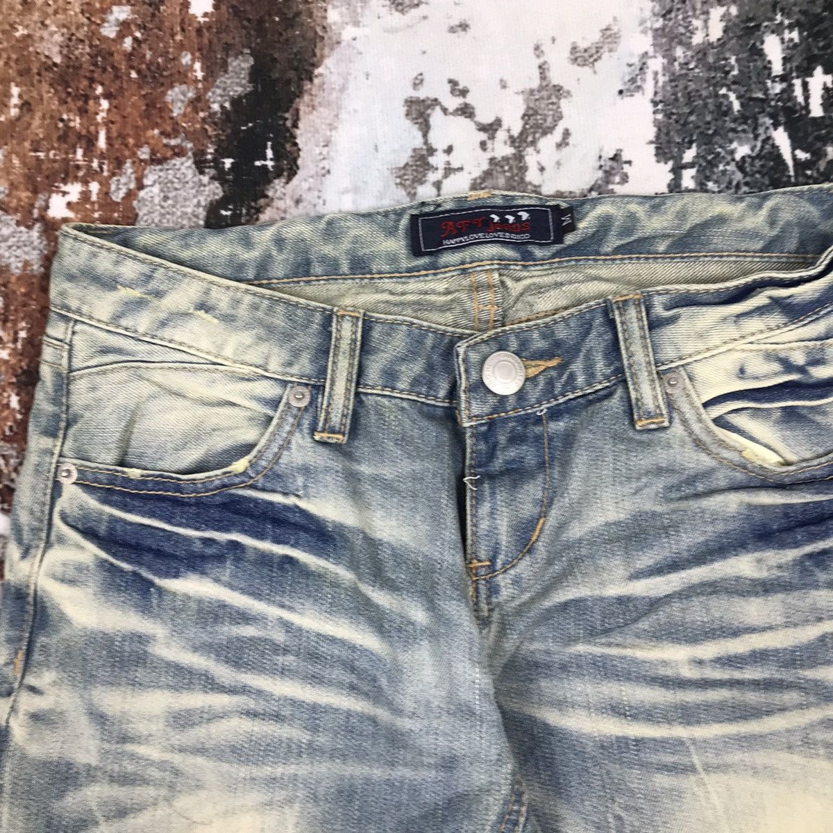 Japanese Brand × Vintage Vintage Japanese Aft Jeans Dirty Design Slim Straight Jeans Size 28" / US 6 / IT 42 - 3 Thumbnail