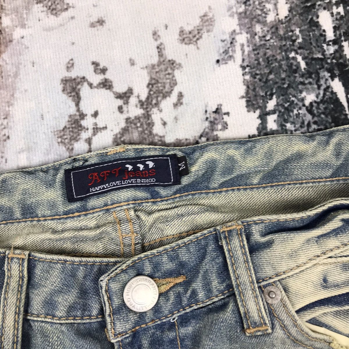 Japanese Brand × Vintage Vintage Japanese Aft Jeans Dirty Design Slim Straight Jeans Size 28" / US 6 / IT 42 - 4 Thumbnail
