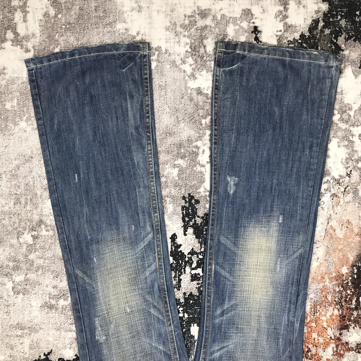 Designer × Vintage Vintage Drive Jeans Flare Spike Embroidery Light Wash Jeans Size 30" / US 8 / IT 44 - 13 Thumbnail