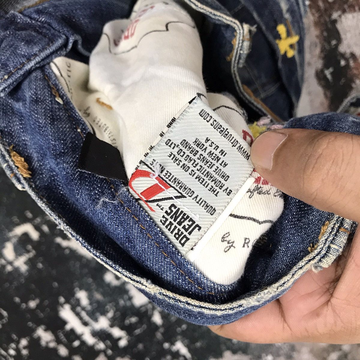 Designer × Vintage Vintage Drive Jeans Flare Spike Embroidery Light Wash Jeans Size 30" / US 8 / IT 44 - 14 Thumbnail
