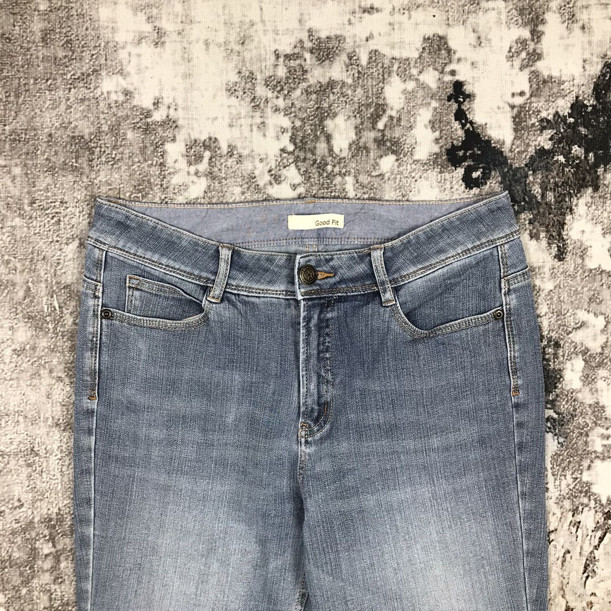 Designer × Japanese Brand × Vintage Vintage Japanese Good Fit Flare Light Wash Denim Jeans Size 29" - 3 Thumbnail