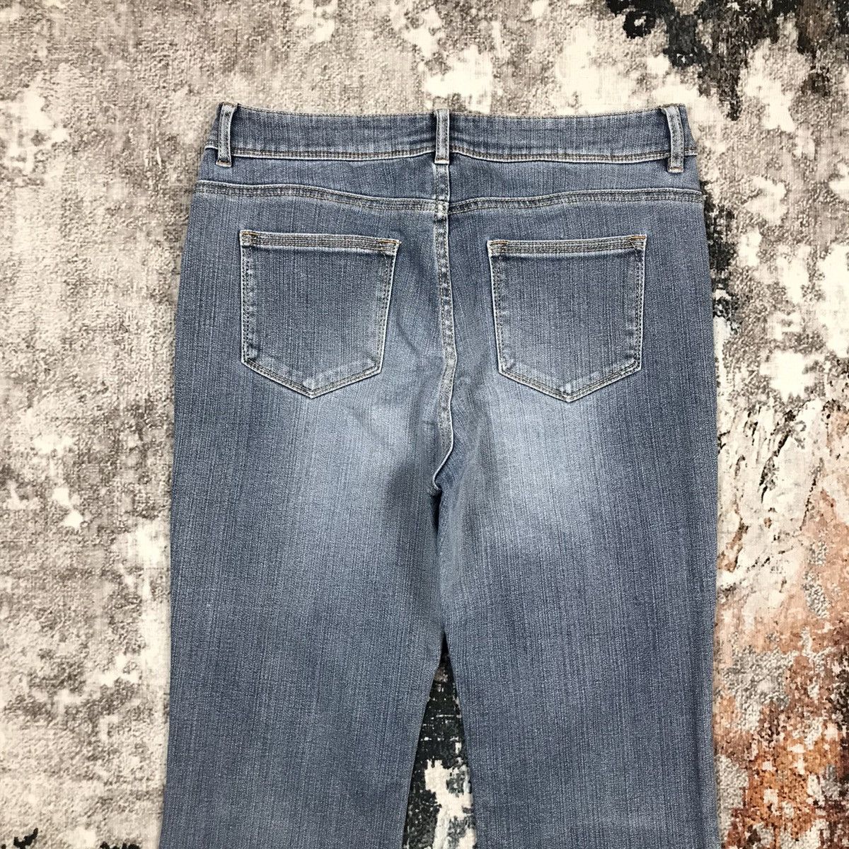 Designer × Japanese Brand × Vintage Vintage Japanese Good Fit Flare Light Wash Denim Jeans Size 29" - 7 Thumbnail