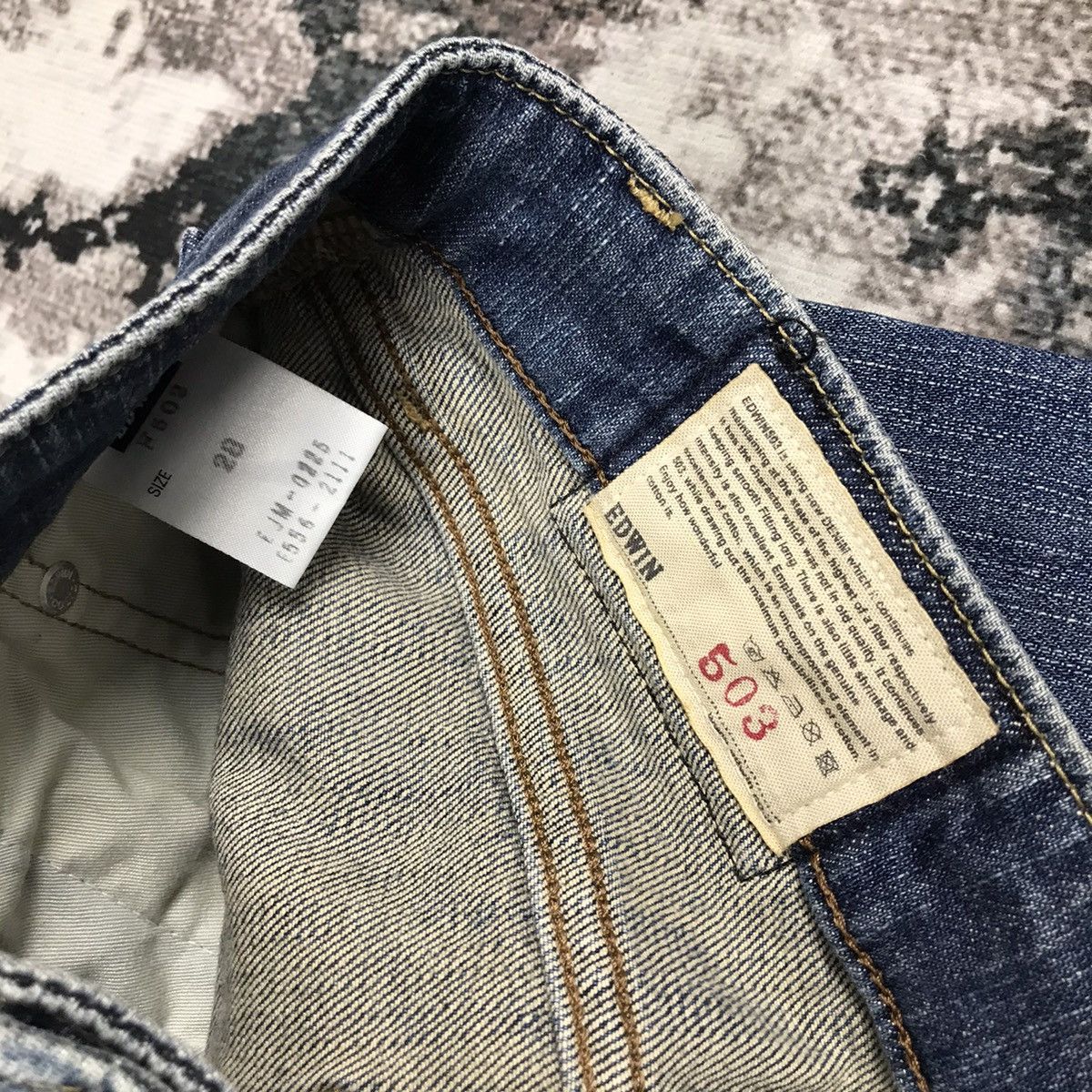 Edwin × Japanese Brand × Vintage Vintage Edwin 503 Slim Blue Light Wash Denim Jeans Size 27" / US 4 / IT 40 - 11 Thumbnail