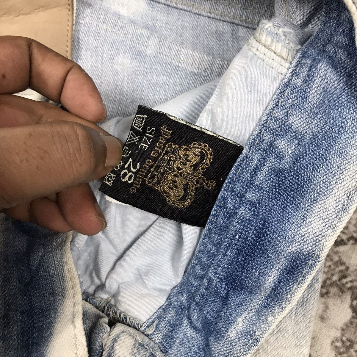 Japanese Brand × Vintage Vintage Japanese Spike Design Pasta Denim Acid Wash Jeans Size 29" - 13 Thumbnail
