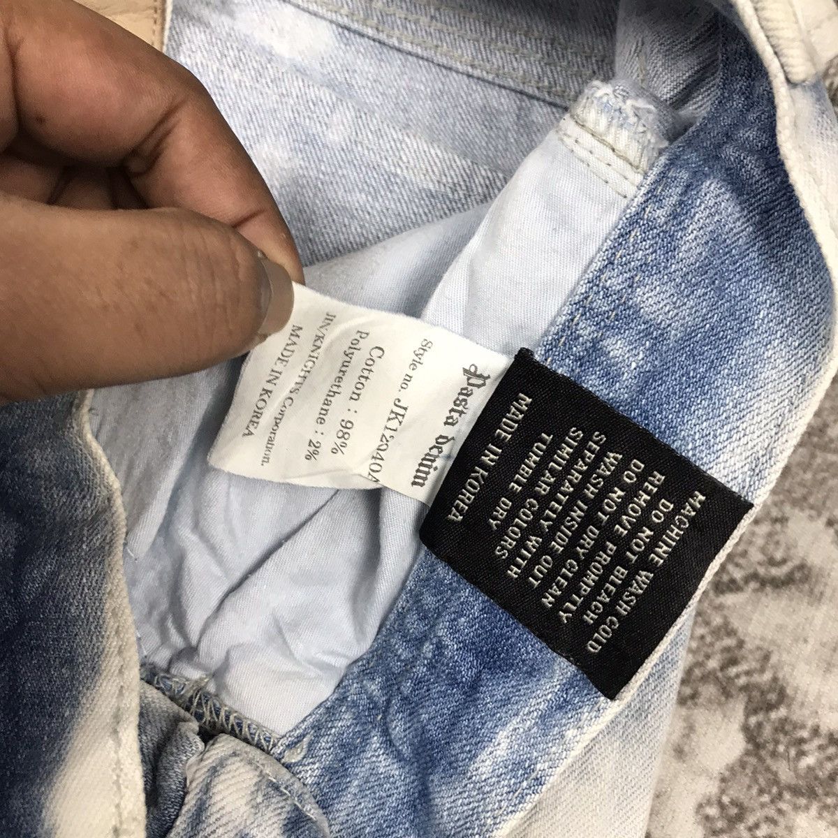 Japanese Brand × Vintage Vintage Japanese Spike Design Pasta Denim Acid Wash Jeans Size 29" - 14 Thumbnail