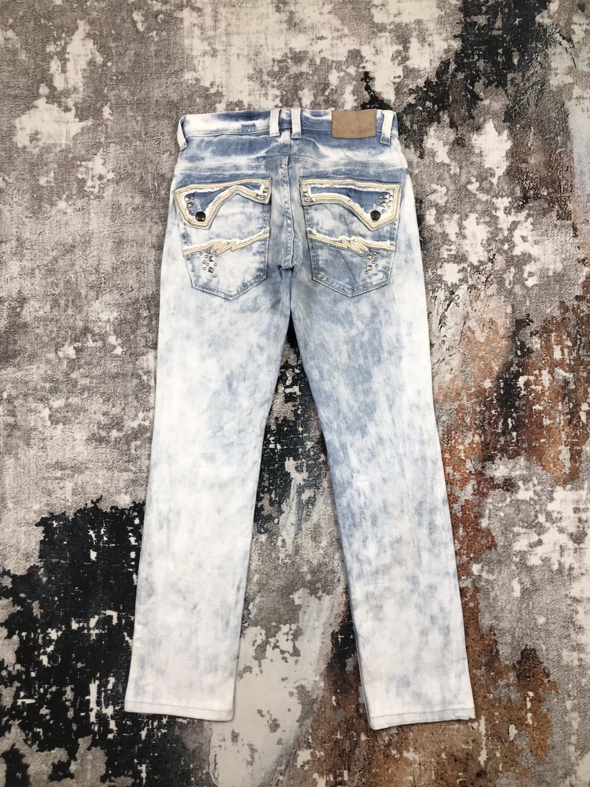 Japanese Brand × Vintage Vintage Japanese Spike Design Pasta Denim Acid Wash Jeans Size 29" - 1 Thumbnail