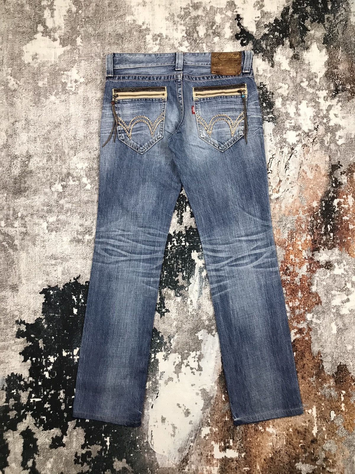 Edwin × Japanese Brand × Vintage Vintage Edwin Blue Trip Straight Light Wash Denim Jeans Size 32" / US 10 / IT 46 - 1 Thumbnail