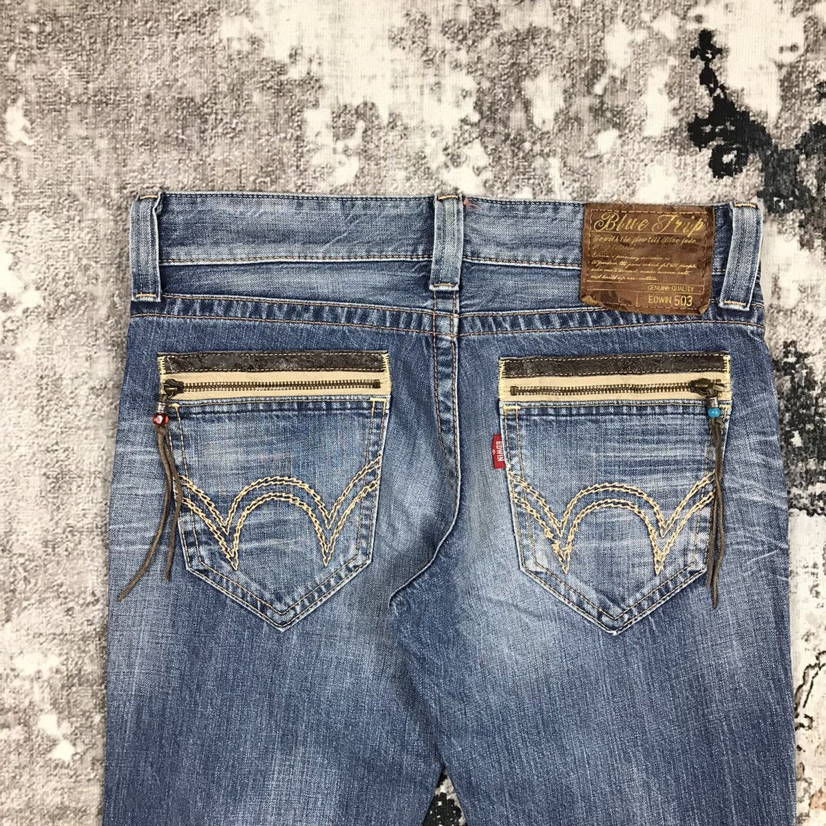 Edwin × Japanese Brand × Vintage Vintage Edwin Blue Trip Straight Light Wash Denim Jeans Size 32" / US 10 / IT 46 - 3 Thumbnail