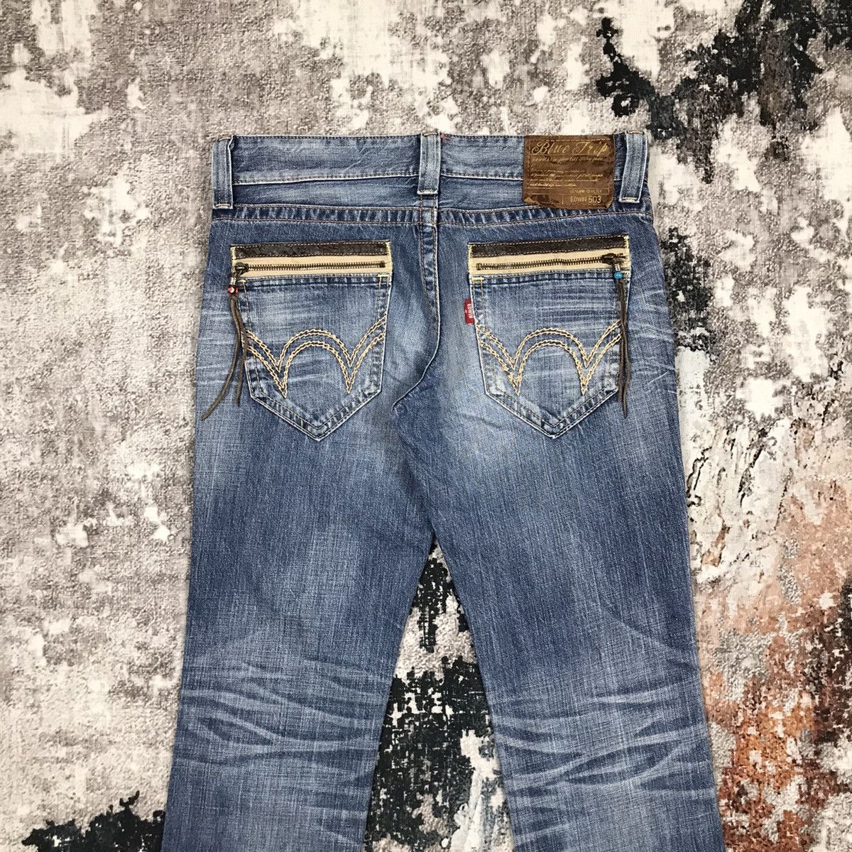 Edwin × Japanese Brand × Vintage Vintage Edwin Blue Trip Straight Light Wash Denim Jeans Size 32" / US 10 / IT 46 - 2 Thumbnail