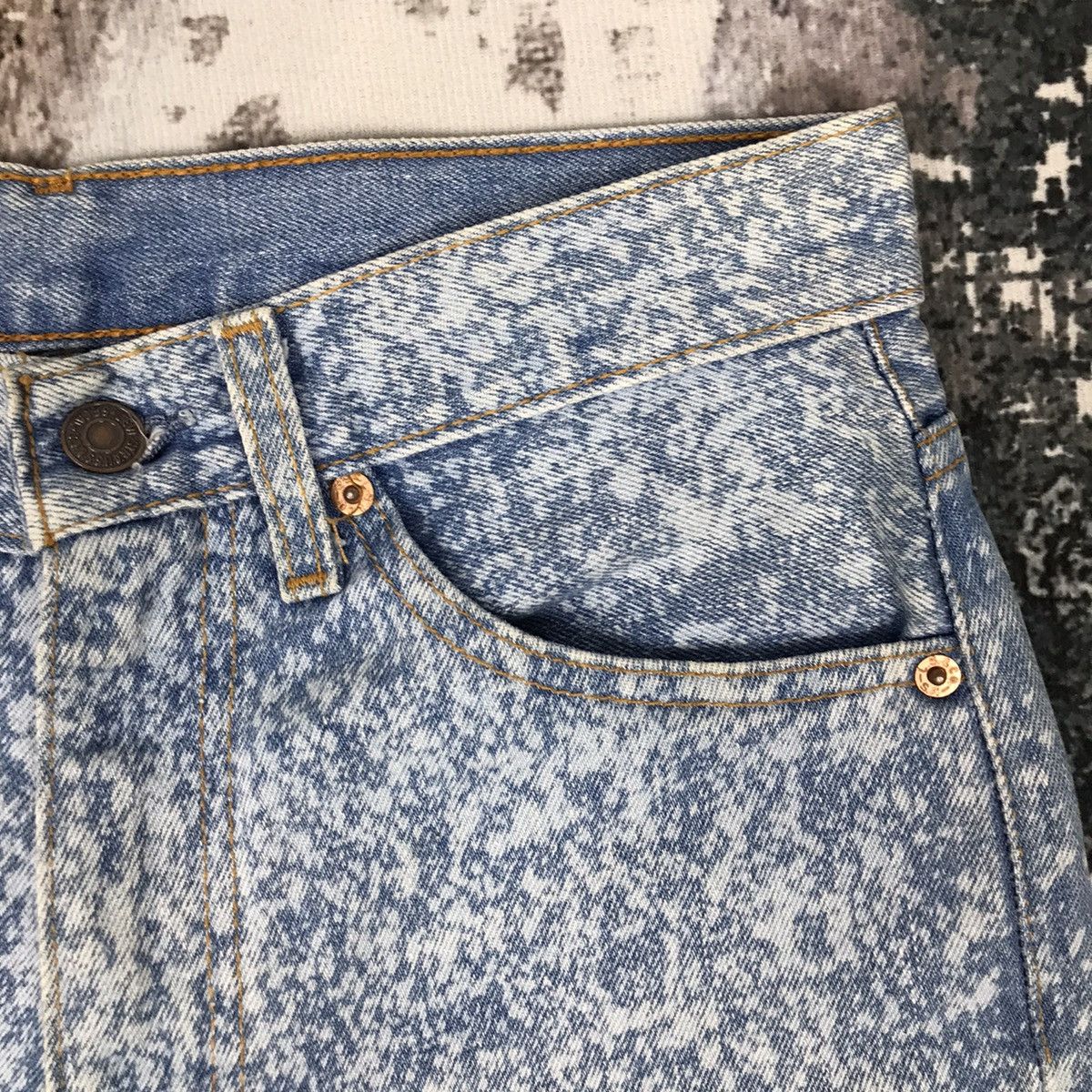 Levi's × Vintage Vintage Levis 517 Flare Rework Acid Wash Design Jeans Size 29" - 11 Thumbnail