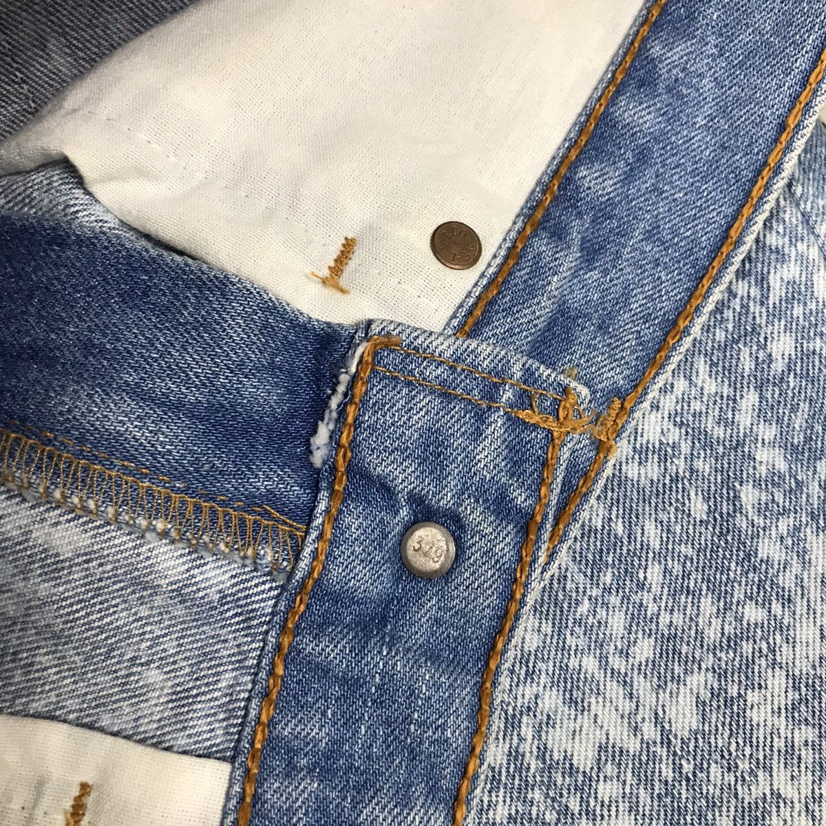 Levi's × Vintage Vintage Levis 517 Flare Rework Acid Wash Design Jeans Size 29" - 17 Thumbnail