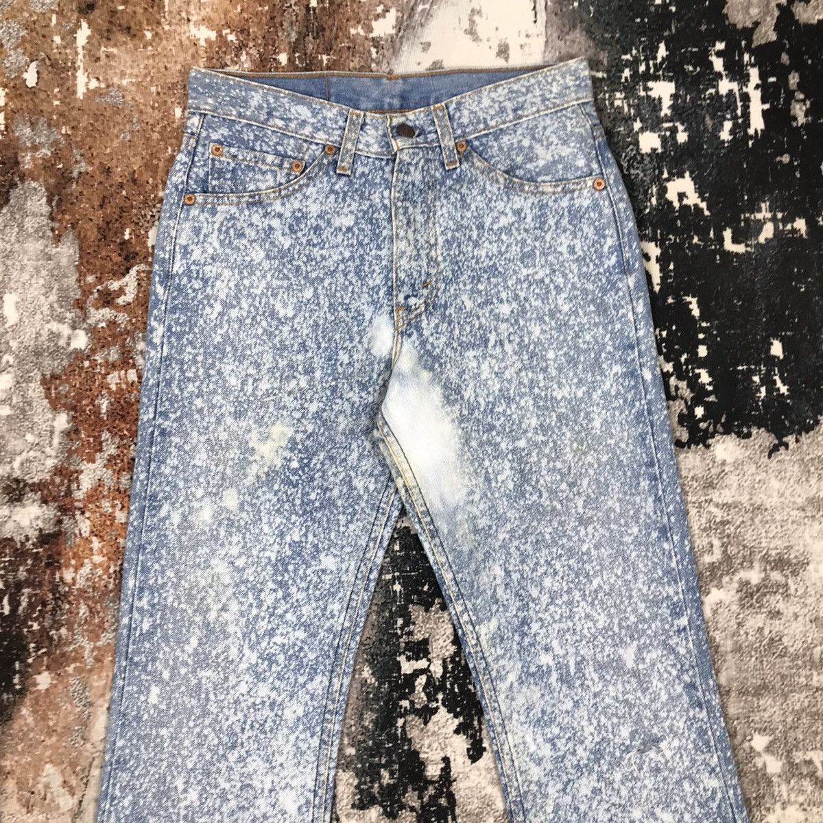 Levi's × Vintage Vintage Levis 517 Flare Rework Acid Wash Design Jeans Size 29" - 9 Thumbnail
