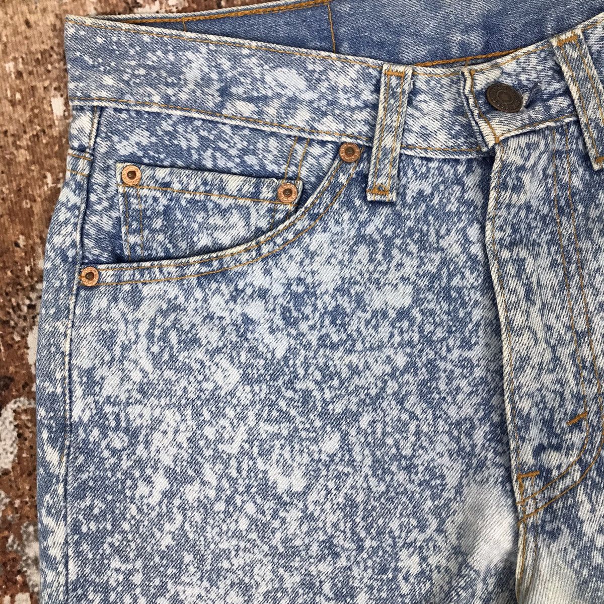 Levi's × Vintage Vintage Levis 517 Flare Rework Acid Wash Design Jeans Size 29" - 12 Thumbnail