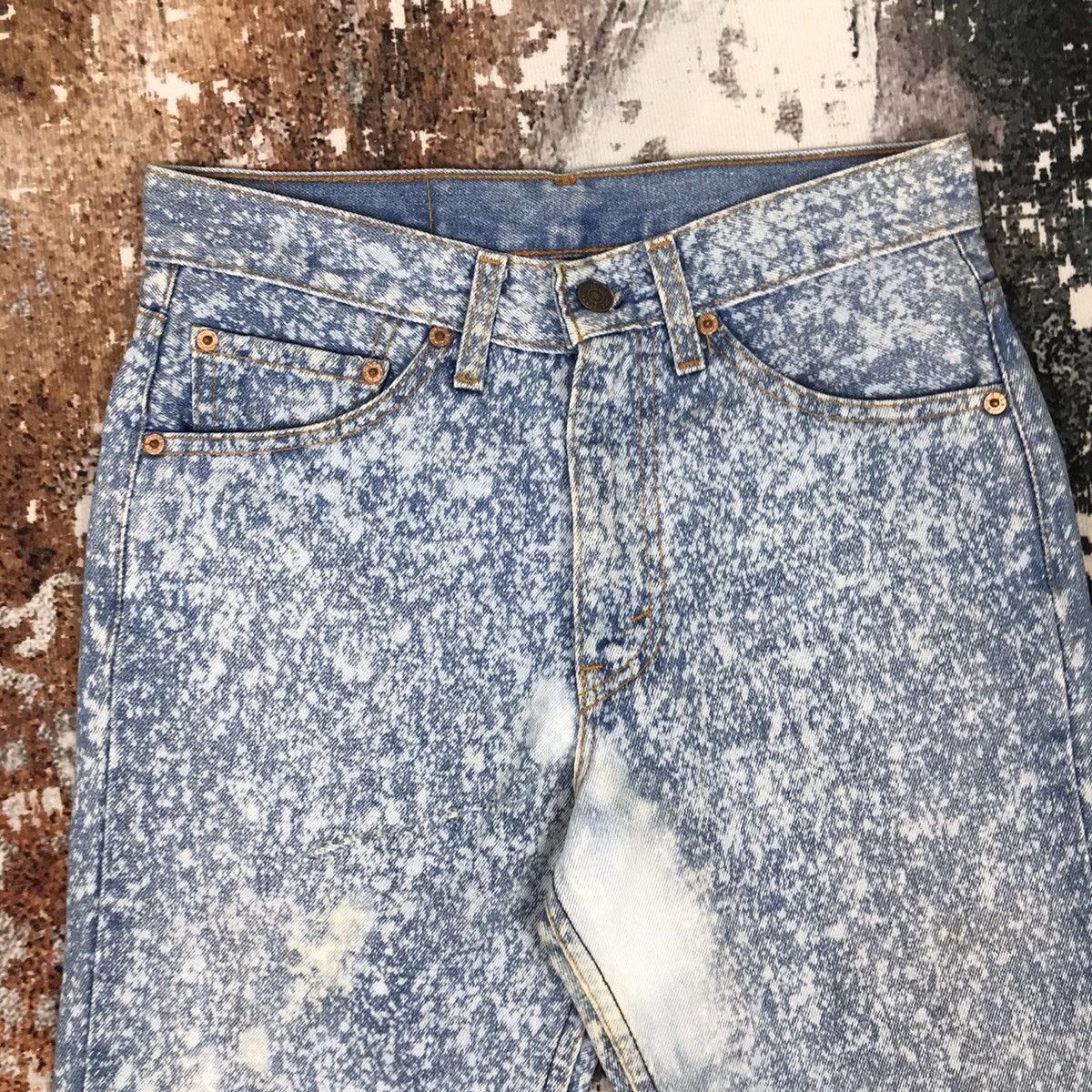 Levi's × Vintage Vintage Levis 517 Flare Rework Acid Wash Design Jeans Size 29" - 10 Thumbnail