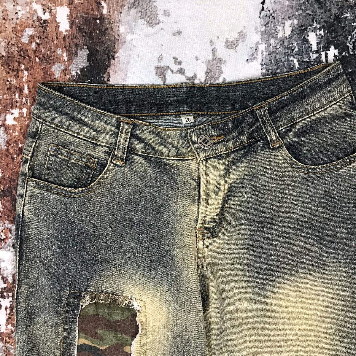 If Six Was Nine × Japanese Brand × Vintage Vintage Japanese Flare Patchwork Design Huadi Japan Jeans Size 26" / US 2 / IT 38 - 3 Thumbnail