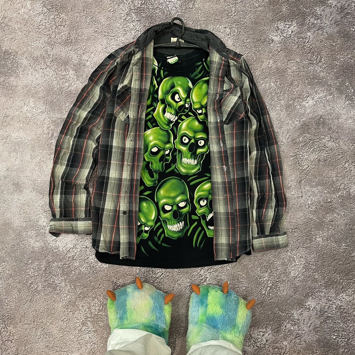 Vintage Vintage 90s Checkered Chore Coat Graphic Grunge Streetwear M Size US M / EU 48-50 / 2 - 1 Thumbnail